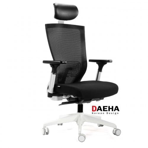598-كرسي مكتب موديل كوري DAEHA بإطار أبيض