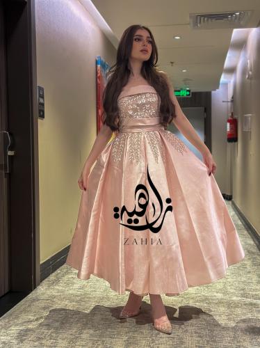 فستان سهرة ميد بتفاصيل انيقة