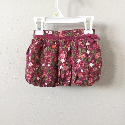 Burgundy Floral Bubble Skirt