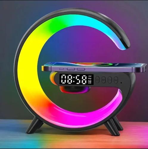 شاحن ايفون لا سلكي مع منبه واضاءات RGB