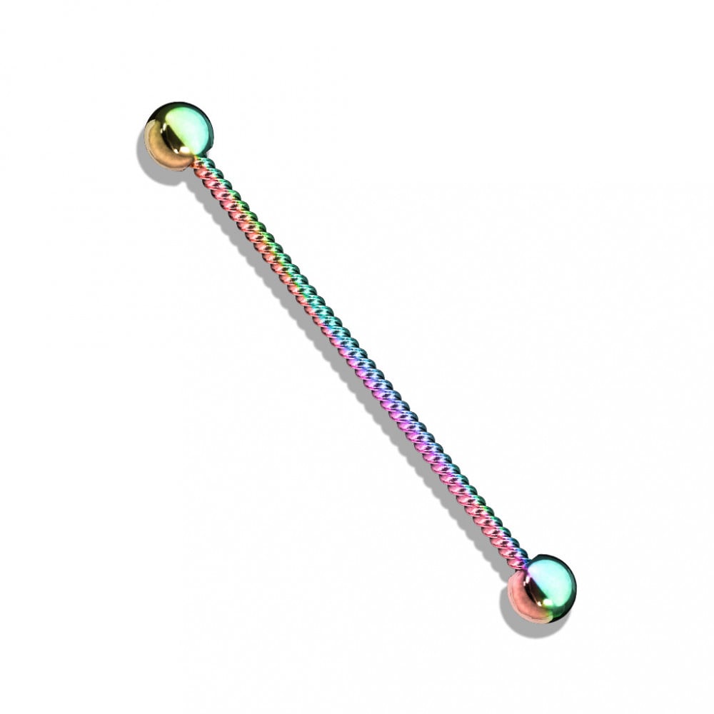 14g Braided Industrial Straight Barbell