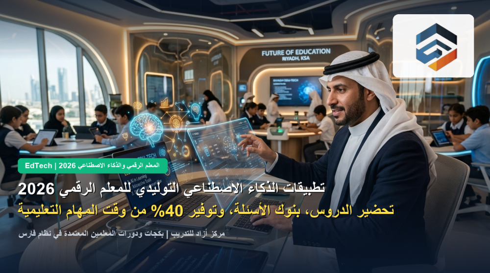 تطبيقات الذكاء الاصطناعي التوليدي للمعلم الرقمي 2026: تحضير الدروس، بنوك الأسئلة، وساعات التطوير في نظام فارس