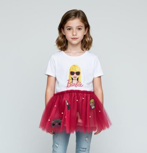 Tulle shirt with patch
