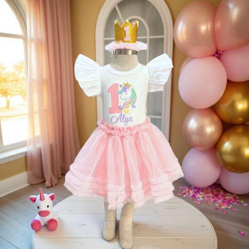 Unicorn Birthday Bodysuit Set
