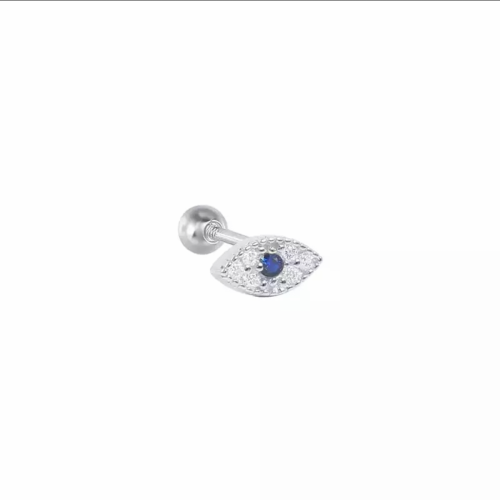 Evil eye stud - Dark blue SILVER