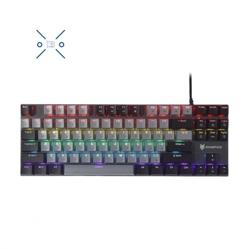 Xunfox K80 87 Key Backlight Mechanical Arabic Keyboard