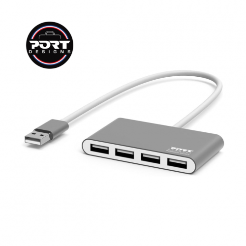 Port Designs USB Hub 4 Port 2.0 Black