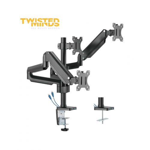 Twisted Minds Triple 17"-32" Monitor Arm Aluminum Desk Mount fits Three Monitor