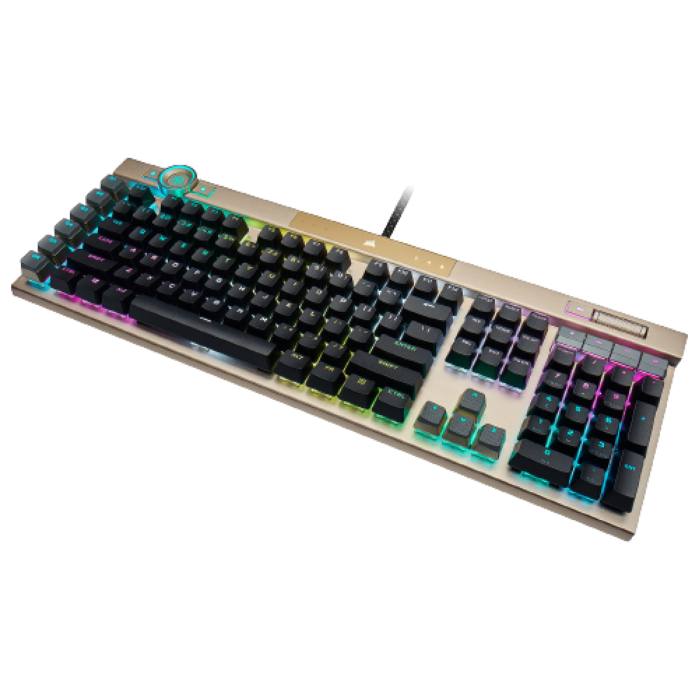 Corsair K100 RGB Optical-Mechanical Gaming Keyboard Midnight Gold