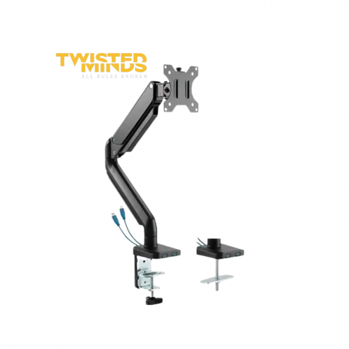 Twisted Minds Single Monitor Arm With USB - Black