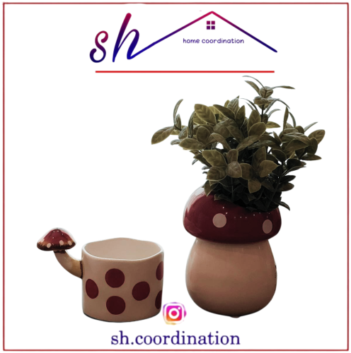 فازه مع كوب قهوه سيراميك