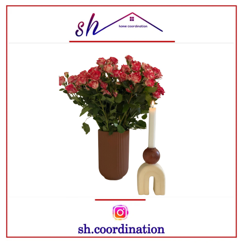 فازه مع حامل شمع