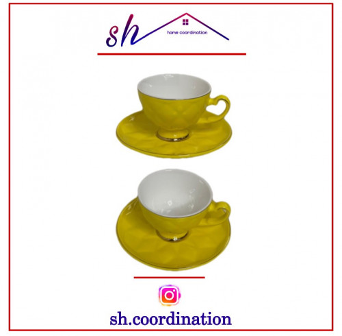 كوب سيراميك لون أصفر