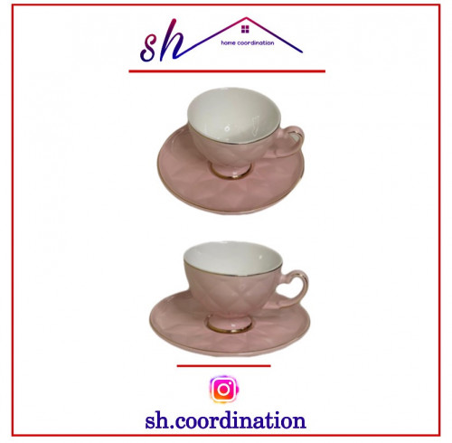 كوب سيراميك لون زهري