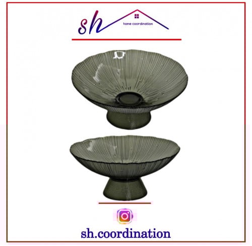 صحن حلى وسط قزاز لون رمادي