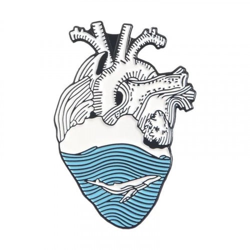 Whale-Heart Pin