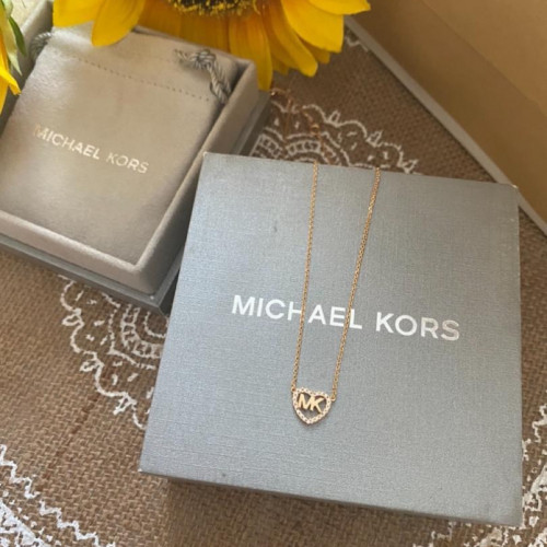 michael kors white gold necklace