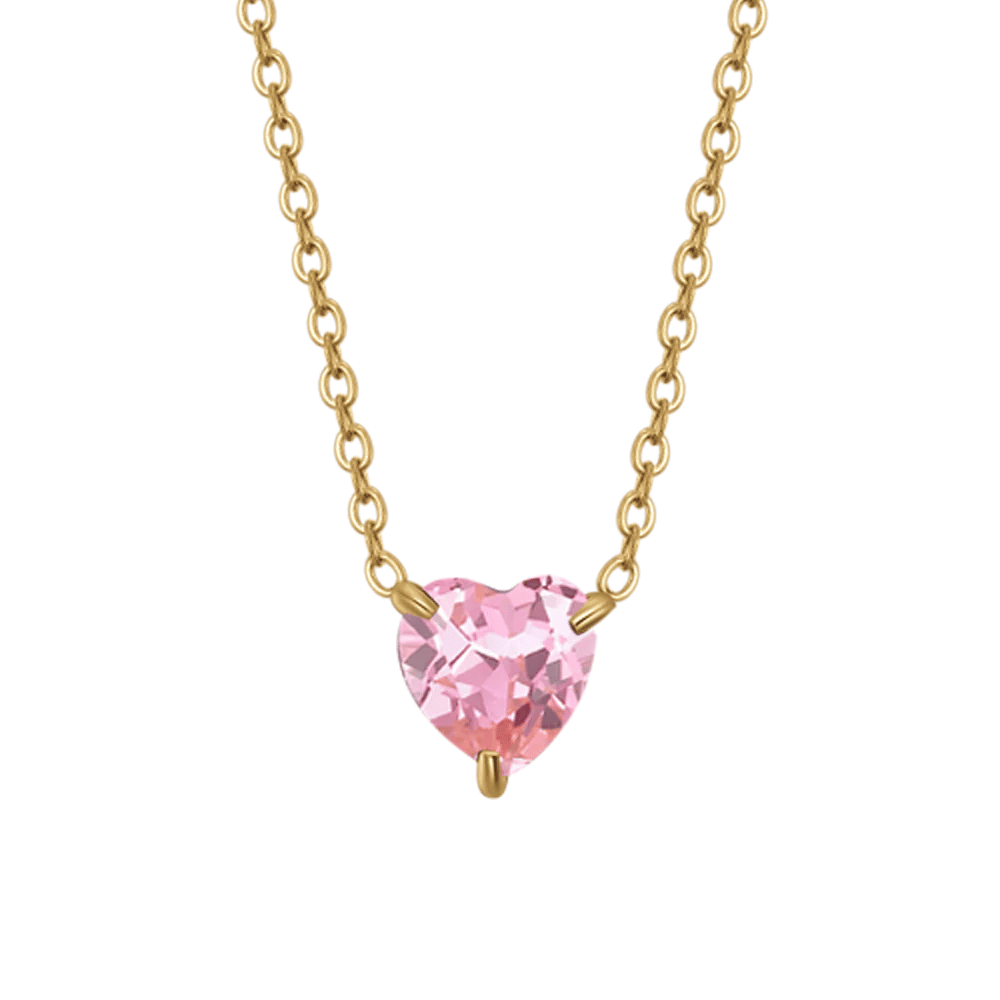 سلسال ذهبي بالقلب الوردي