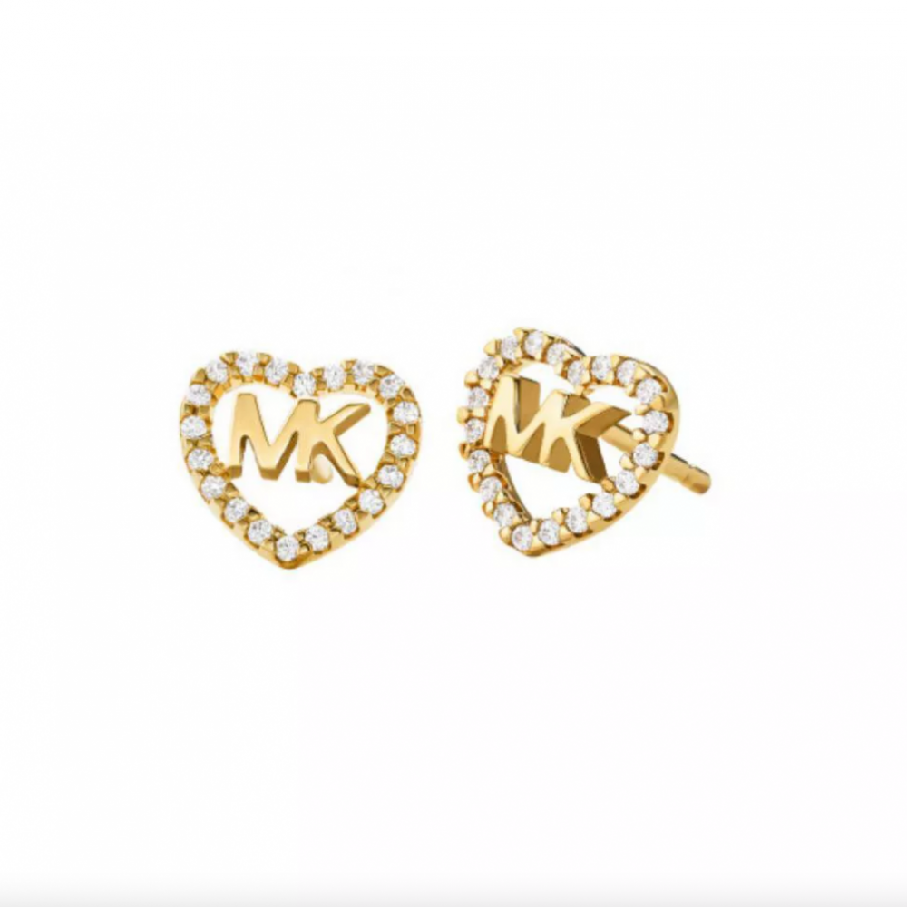 michael kors heart earrings gold