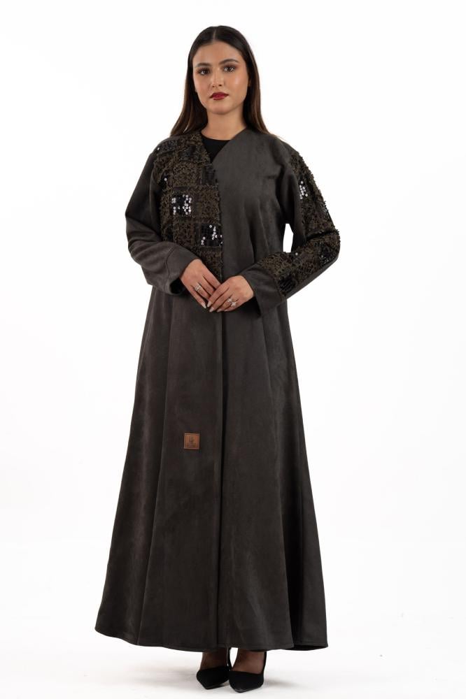 Abir Shamwa Abaya in Olive Color