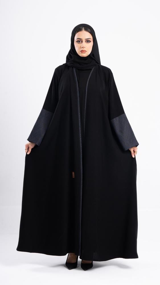 Good Jacquard Abaya in Navy Blue