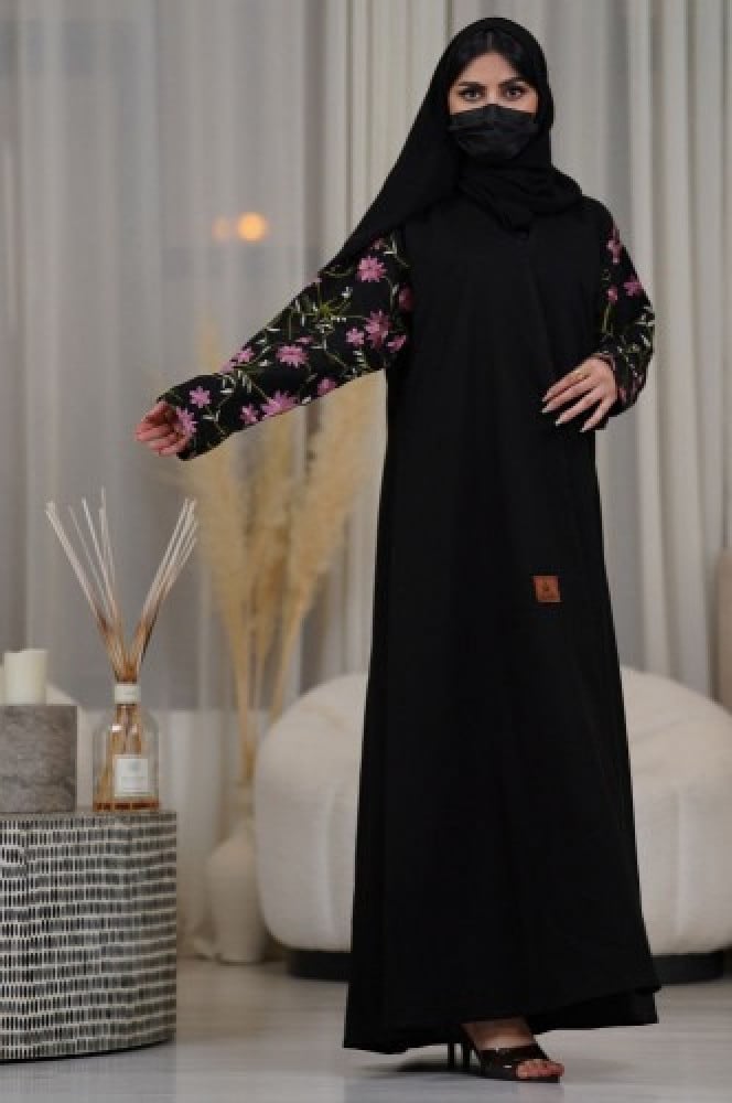 Black chiffon abaya - عبايات لوزان