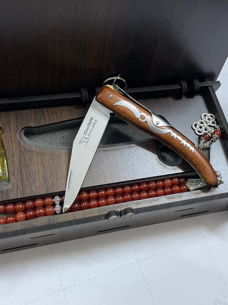 بكج هدية مطوه اوكابي افريقي + سبحه عقيق + دهن شي عود