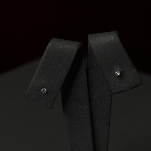 حلق فضة - عيار 925 - تصميم الماس مميز - رمز المنتج...