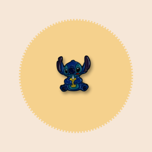 Stitch drinking boba