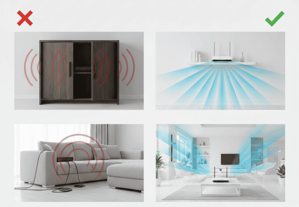 دليلك الشامل: أين تضع المودم لتحصل على أقوى إشارة واي فاي؟