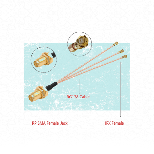 SMA Female to 3 IPEX Splitter RG178