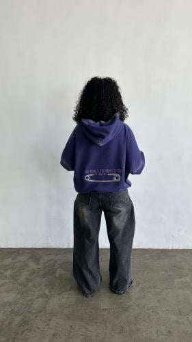 هودي بنفسجي washed oversize