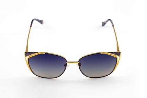 نظارة شمسية نسائية من فيرزاتشي - أسود/ذهبي