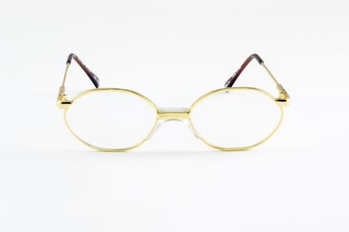نظارة طبية للأطفال دائرية - ذهبي/بني