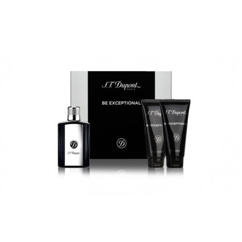 S T Dupont Be Exceptional Toilette 100ml 3 Gift Set متجر الرائد للعطور