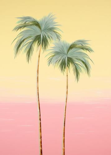 Sunset Palms art لوحة نخيل الغروب