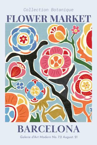 لوحة زهور برشلونة Barcelona Bloom art