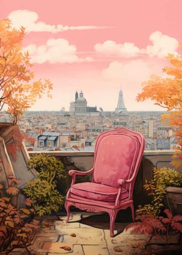 Serenity in Paris art لوحة هدوء في باريس
