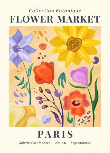 Blooming Botanicals art لوحة الأزهار النابضة بالحي...