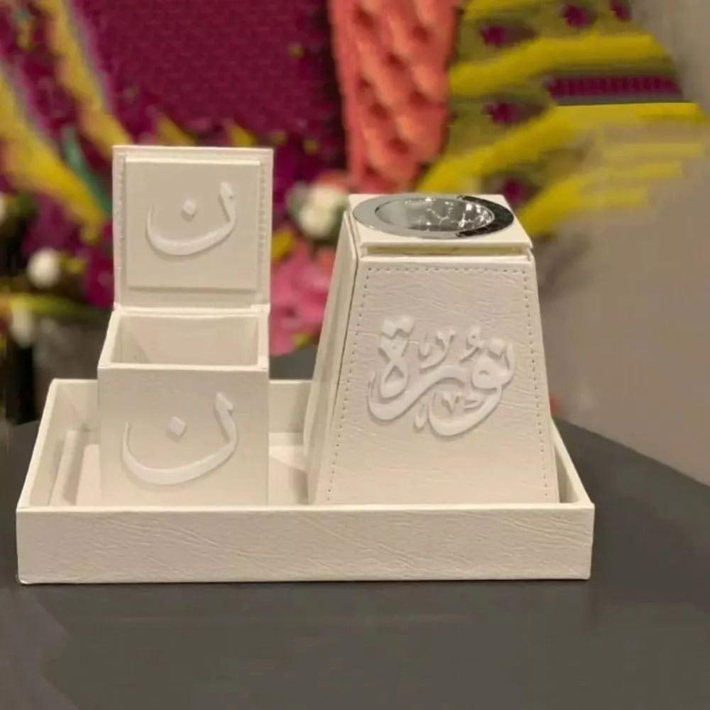 مبخره جلد وخشب بالاسم من سلا ستور