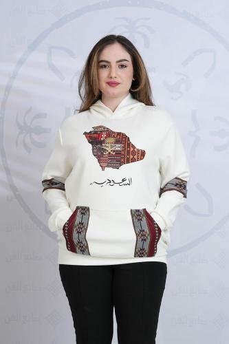 بلوفر التأسيس نسائي بتدخيلات السدو ورسم الخريطة