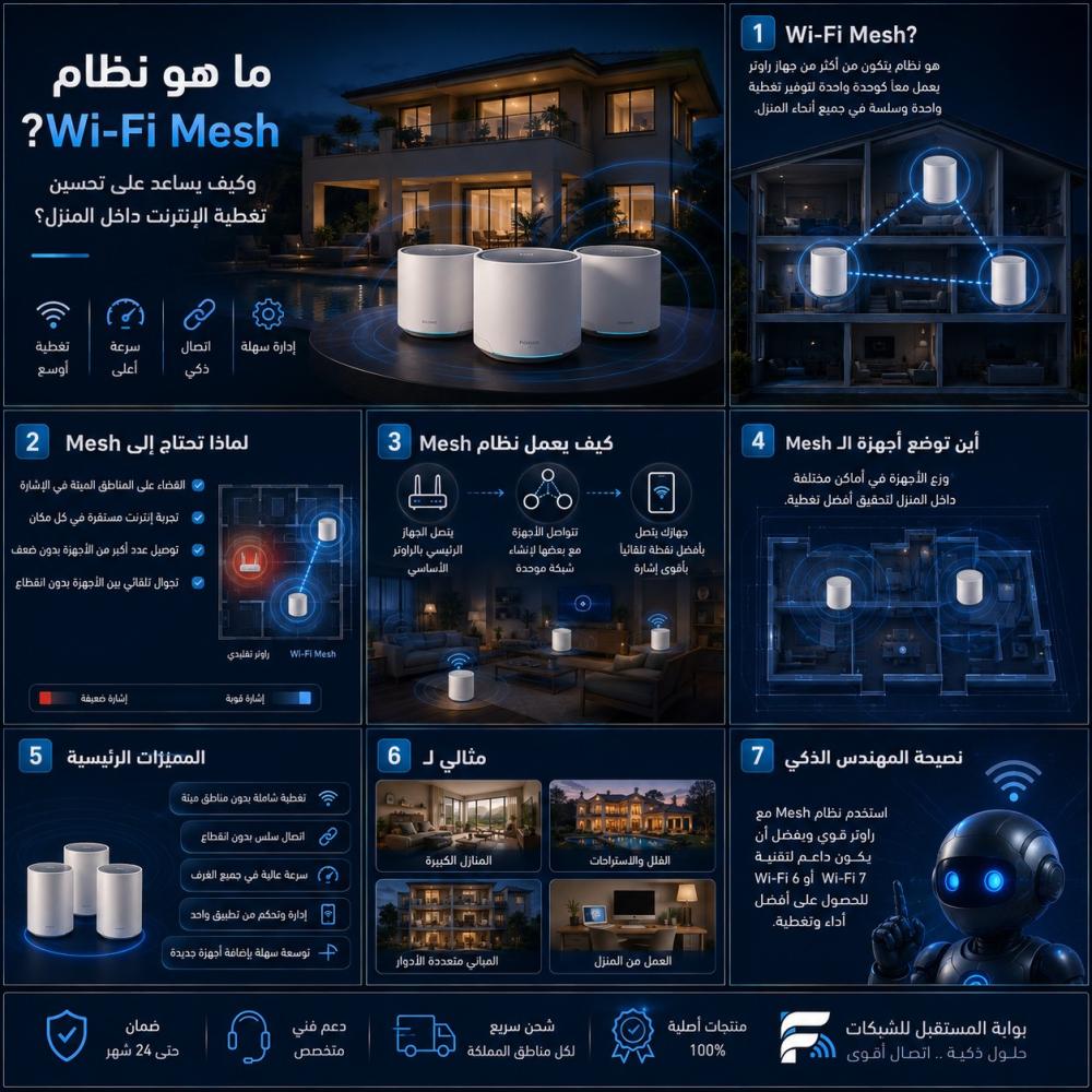 ما هو نظام Wi-Fi Mesh؟ وكيف يساعد على تحسين تغطية الإنترنت داخل المنزل؟