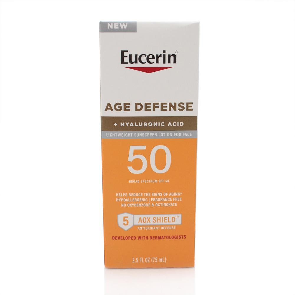 يوسيرين إيج ديفنس واقي شمس للوجه بحمض الهيالورونيك SPF50 75 مل