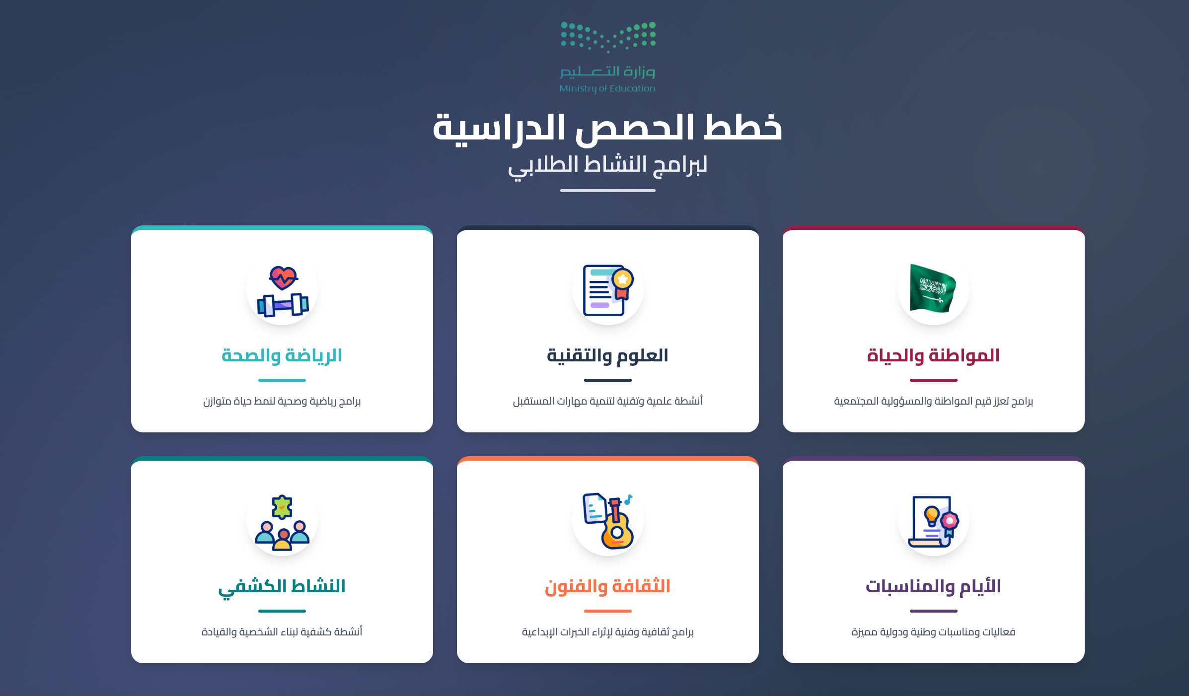 خطط برامج النشاط الطلابي - خاص بالمعلمين والمعلمات