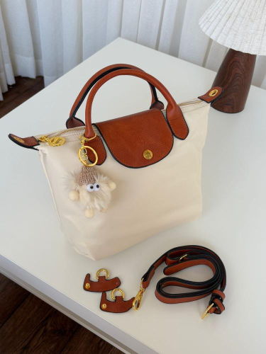 حقيبة لونشومب كلاسيكية جلد وقماش