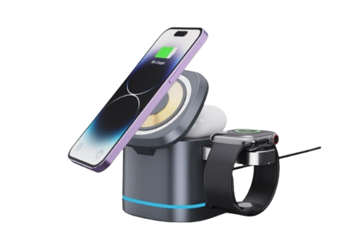 شاحن لا سلكي 3 في 1 بقوة 30واط