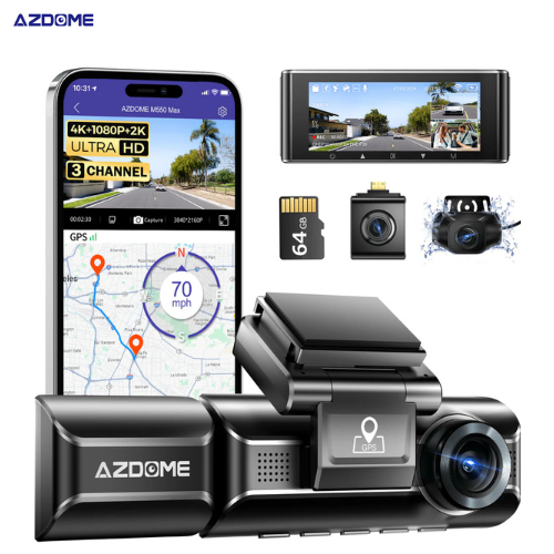 داش كام AZDOME M550 MAX أمامي وخلفي وداخلي