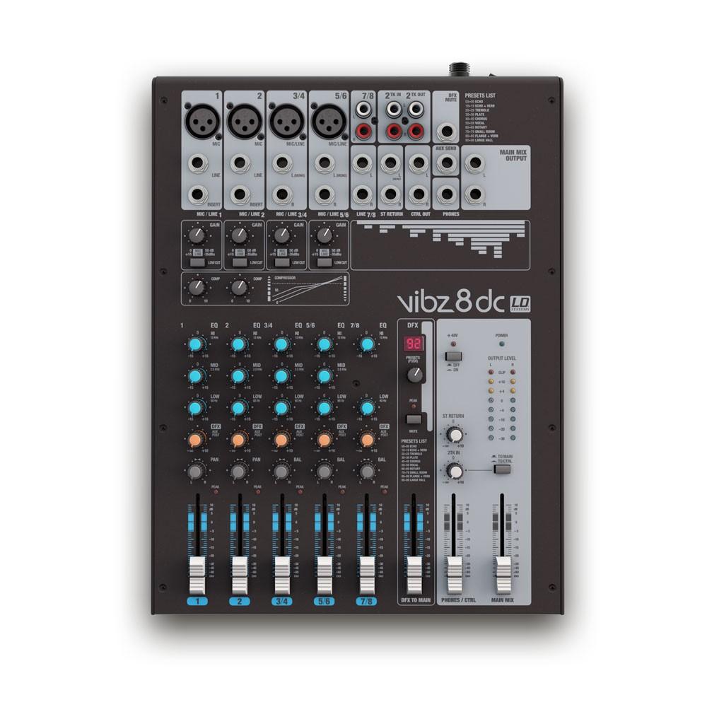 8 Channel Mixing Console with DFX and Compressor