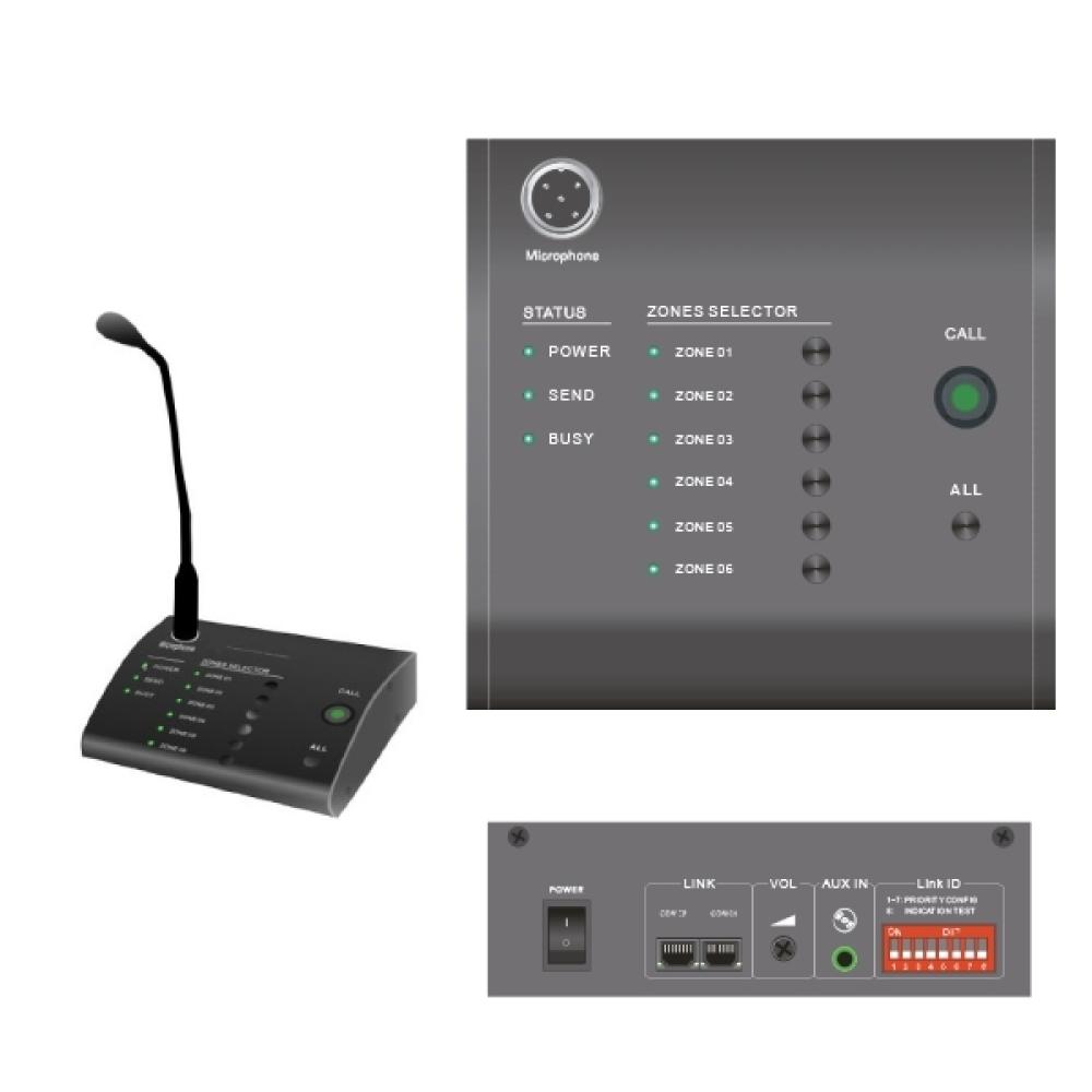 لاقطة نداء ماكسمين مكتبية مع تحكم 6 زون MG-6000MTRX