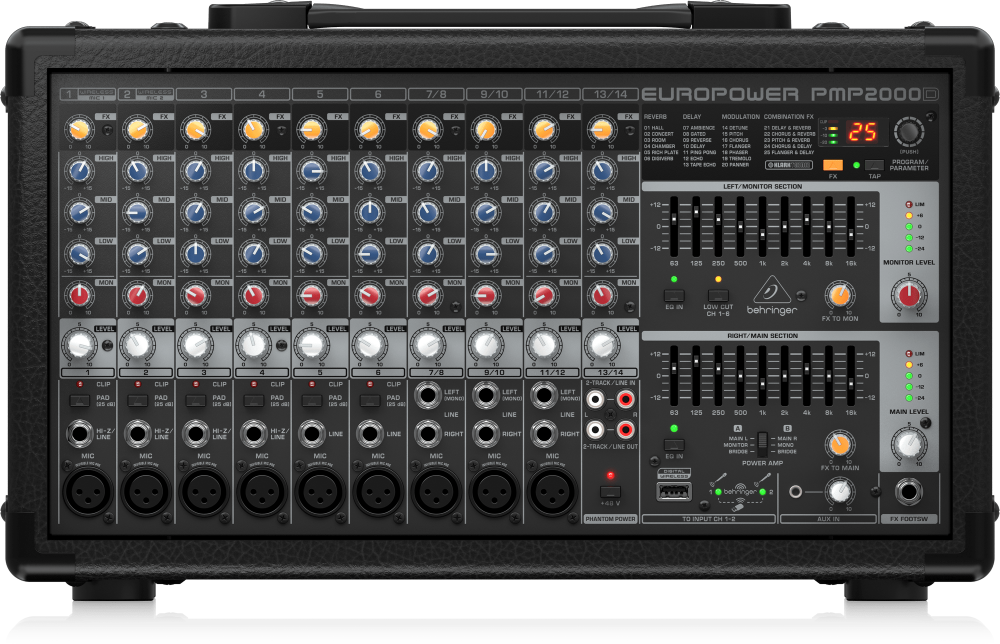 Behringer PMP2000D Mixer 14 channels 2000 watts